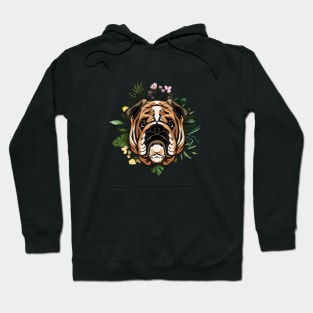 Bulldog in floral Hoodie